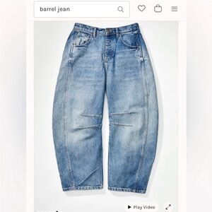 Free People Lucky You Mid-Rise Barrel Jeans - Size 27